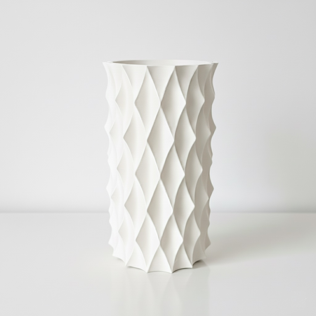 The Diamond Flower Vase - White.webp