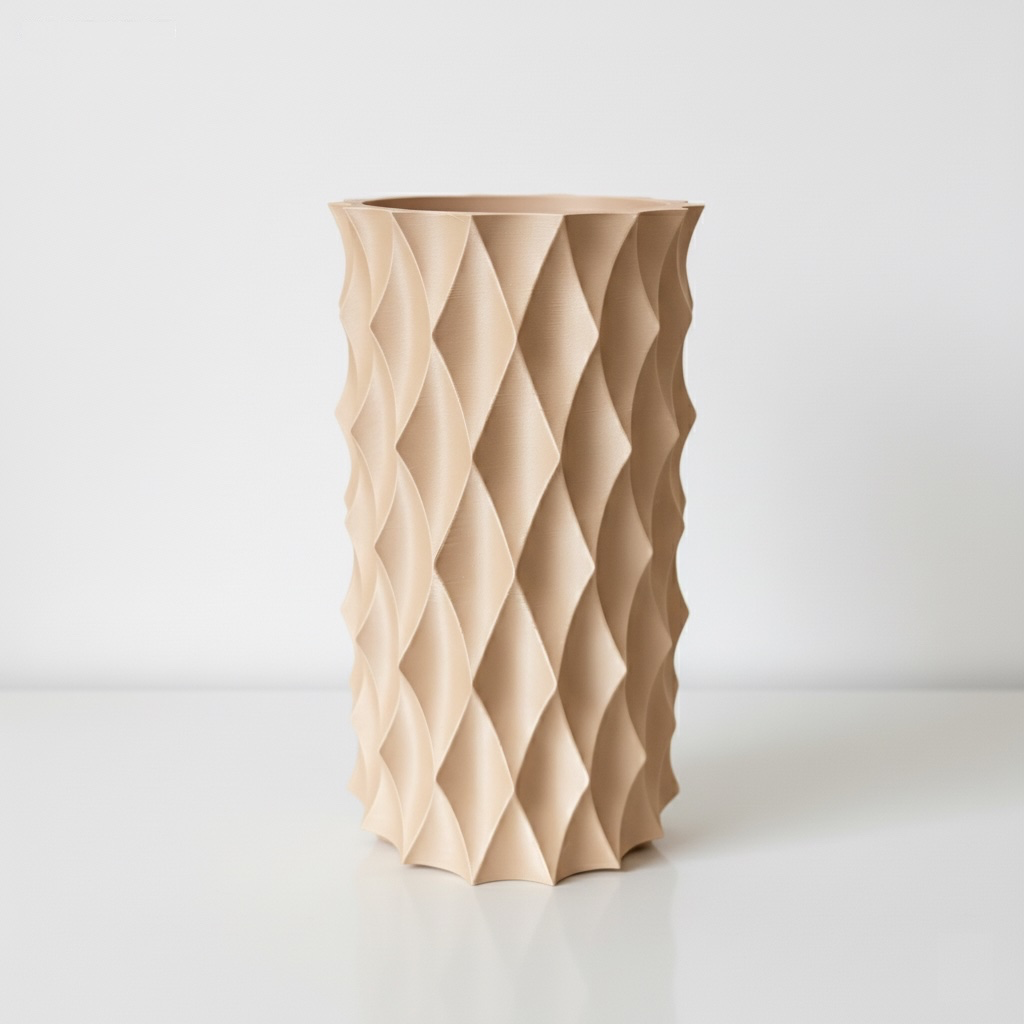The Diamond Flower Vase - Beige.webp