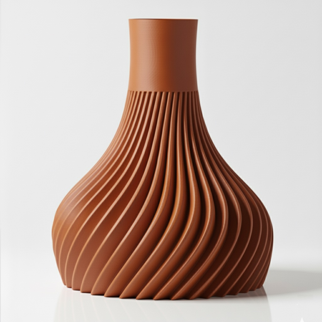 The Ridged Vase - Terracota.webp